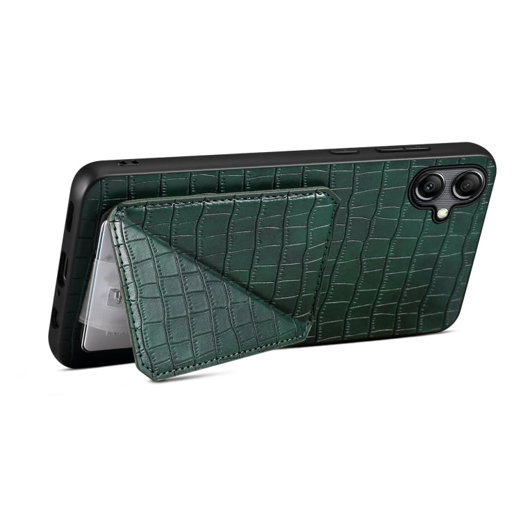 For Samsung Galaxy S23+ 5G Denior Imitation Crocodile Leather Back Phone Case with Holder(Green) - HoMEdemic™ 