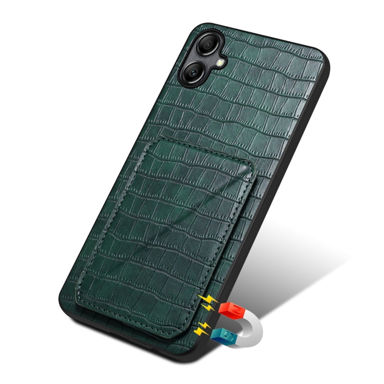 For Samsung Galaxy S23+ 5G Denior Imitation Crocodile Leather Back Phone Case with Holder(Green) - HoMEdemic™ 