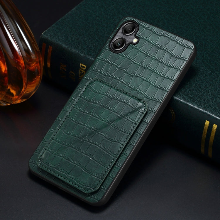 For Samsung Galaxy S23+ 5G Denior Imitation Crocodile Leather Back Phone Case with Holder(Green) - HoMEdemic™ 