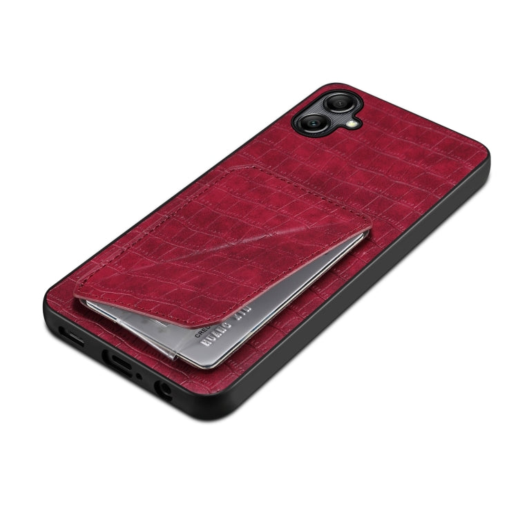 For Samsung Galaxy S23+ 5G Denior Imitation Crocodile Leather Back Phone Case with Holder(Rose Red) - HoMEdemic™ 