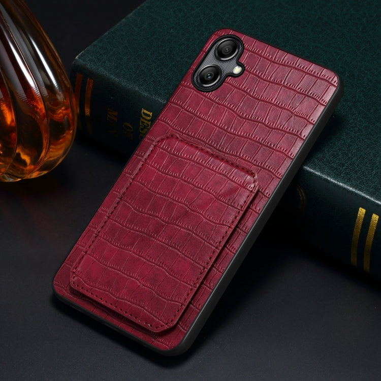 For Samsung Galaxy S23+ 5G Denior Imitation Crocodile Leather Back Phone Case with Holder(Rose Red) - HoMEdemic™ 
