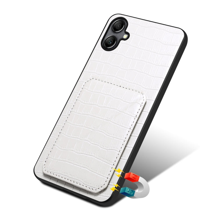 For Samsung Galaxy S23+ 5G Denior Imitation Crocodile Leather Back Phone Case with Holder(White) - HoMEdemic™ 