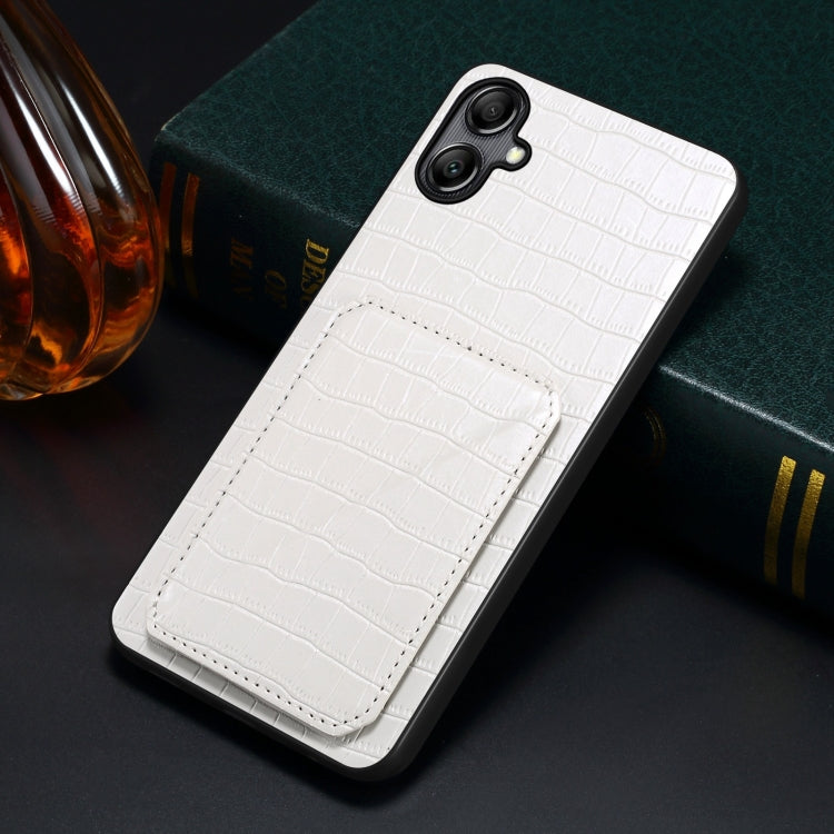 For Samsung Galaxy S23+ 5G Denior Imitation Crocodile Leather Back Phone Case with Holder(White) - HoMEdemic™ 