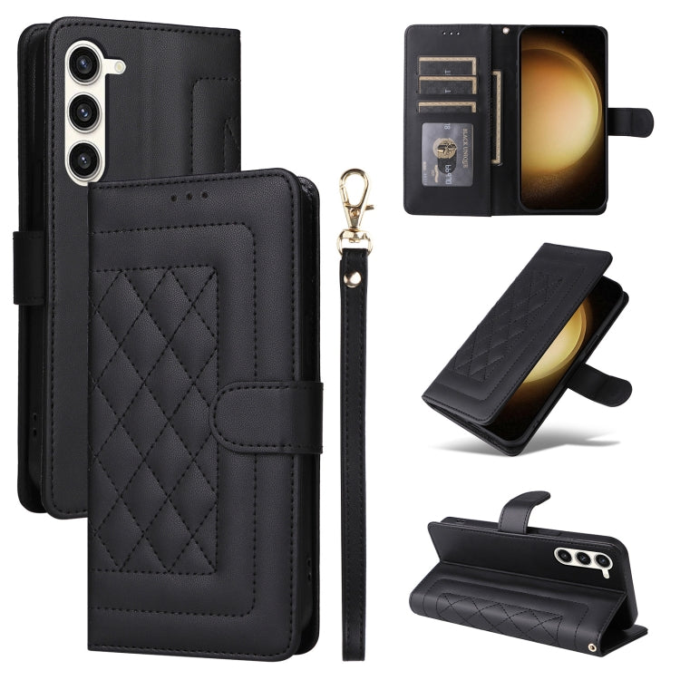 For Samsung Galaxy S23+ 5G Diamond Lattice Leather Flip Phone Case(Black) - HoMEdemic™ 