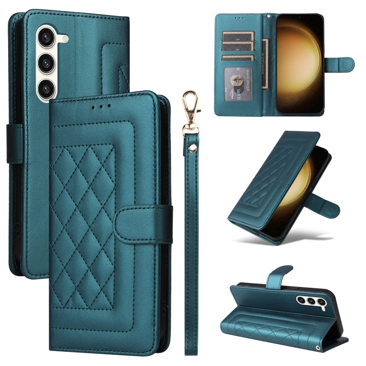 For Samsung Galaxy S23+ 5G Diamond Lattice Leather Flip Phone Case(Green) - HoMEdemic™ 