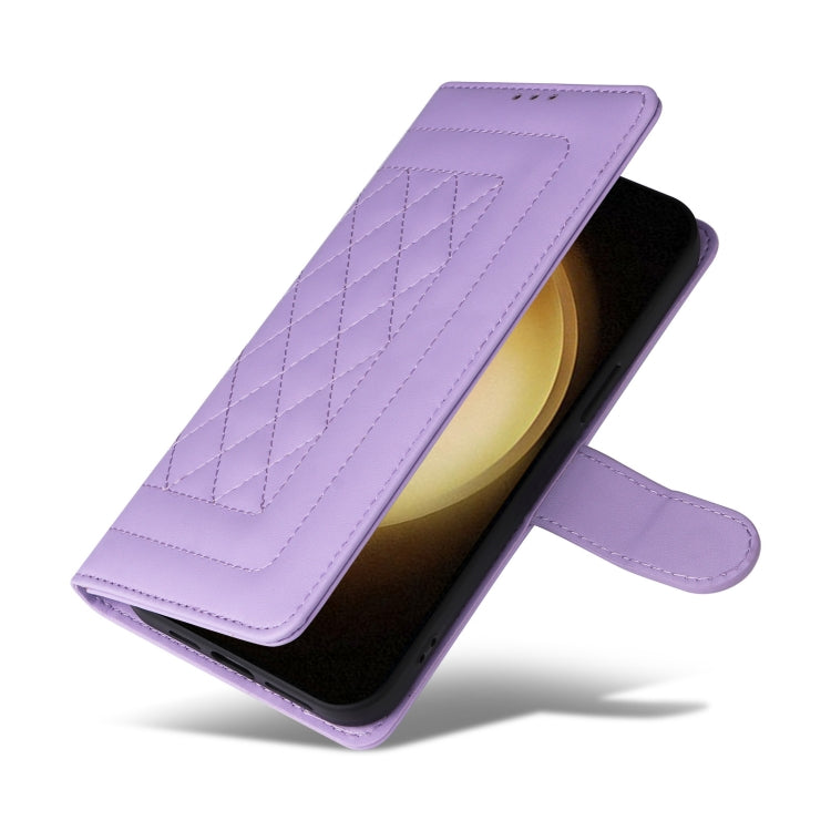 For Samsung Galaxy S23+ 5G Diamond Lattice Leather Flip Phone Case(Light Purple) - HoMEdemic™ 