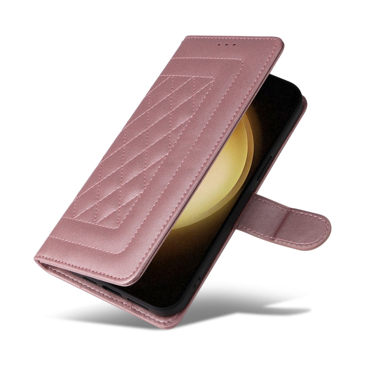 For Samsung Galaxy S23+ 5G Diamond Lattice Leather Flip Phone Case(Rose Gold) - HoMEdemic™ 