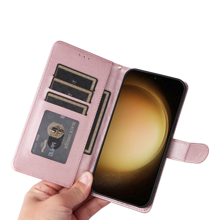 For Samsung Galaxy S23+ 5G Diamond Lattice Leather Flip Phone Case(Rose Gold) - HoMEdemic™ 