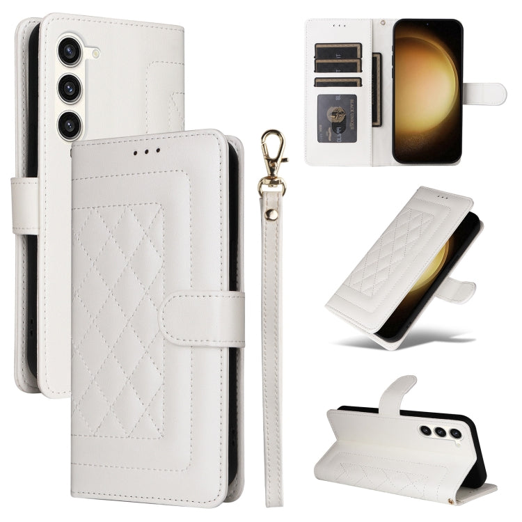 For Samsung Galaxy S23+ 5G Diamond Lattice Leather Flip Phone Case(White) - HoMEdemic™ 