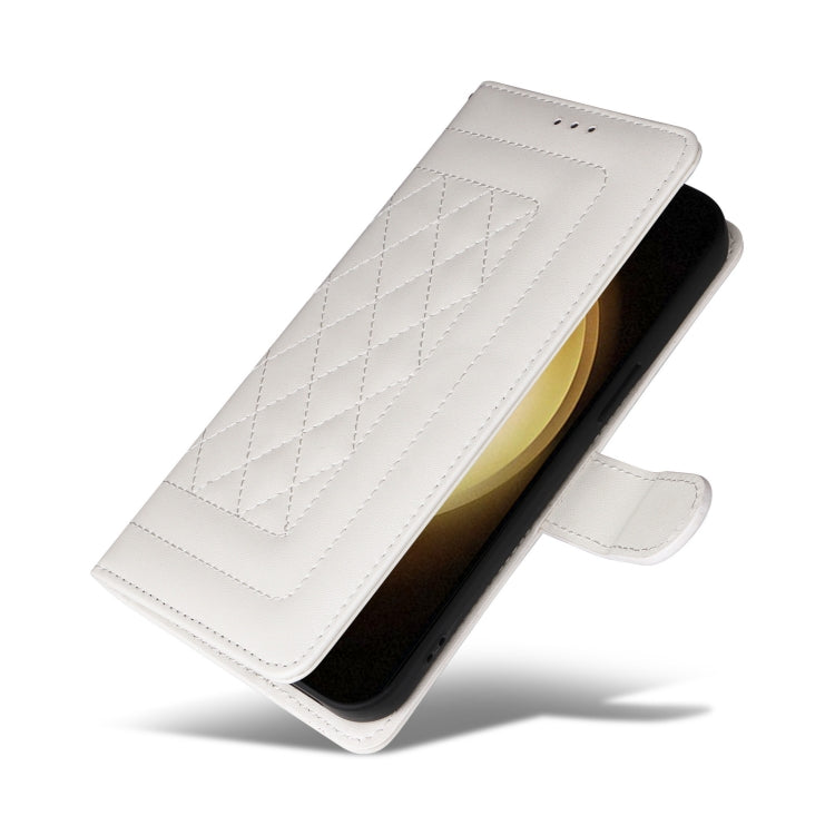 For Samsung Galaxy S23+ 5G Diamond Lattice Leather Flip Phone Case(White) - HoMEdemic™ 
