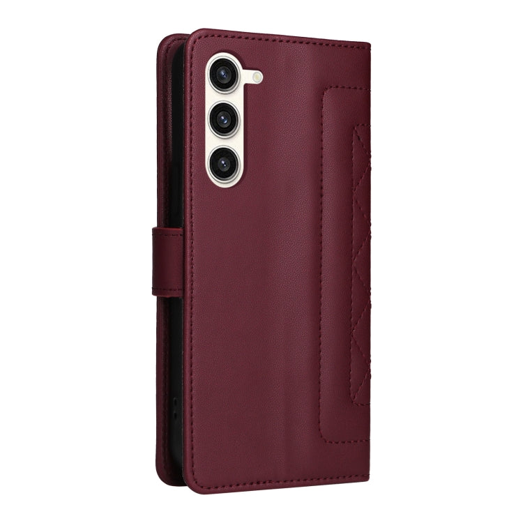 For Samsung Galaxy S23+ 5G Diamond Lattice Leather Flip Phone Case(Wine Red) - HoMEdemic™ 