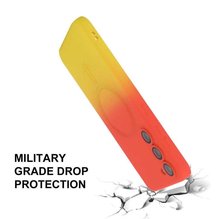 For Samsung Galaxy S23+ 5G ENKAY Hat-Prince MagSafe Rainbow Gradient Silicone Phone Case with Lens Film(Green Blue) - HoMEdemic™ 