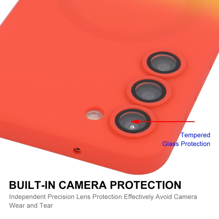 For Samsung Galaxy S23+ 5G ENKAY Hat-Prince MagSafe Rainbow Gradient Silicone Phone Case with Lens Film(Orange Yellow) - HoMEdemic™ 