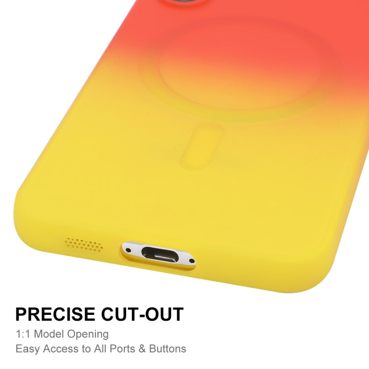 For Samsung Galaxy S23+ 5G ENKAY Hat-Prince MagSafe Rainbow Gradient Silicone Phone Case with Lens Film(Orange Yellow) - HoMEdemic™ 