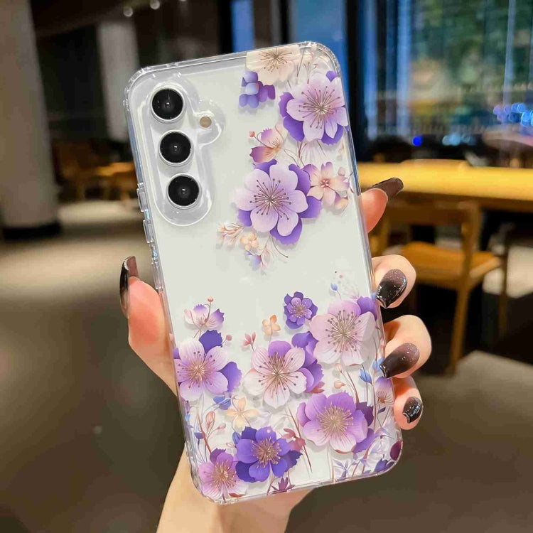 For Samsung Galaxy S23+ 5G Electroplated Symphony Phone Case(White Purple Flower) - HoMEdemic™ 