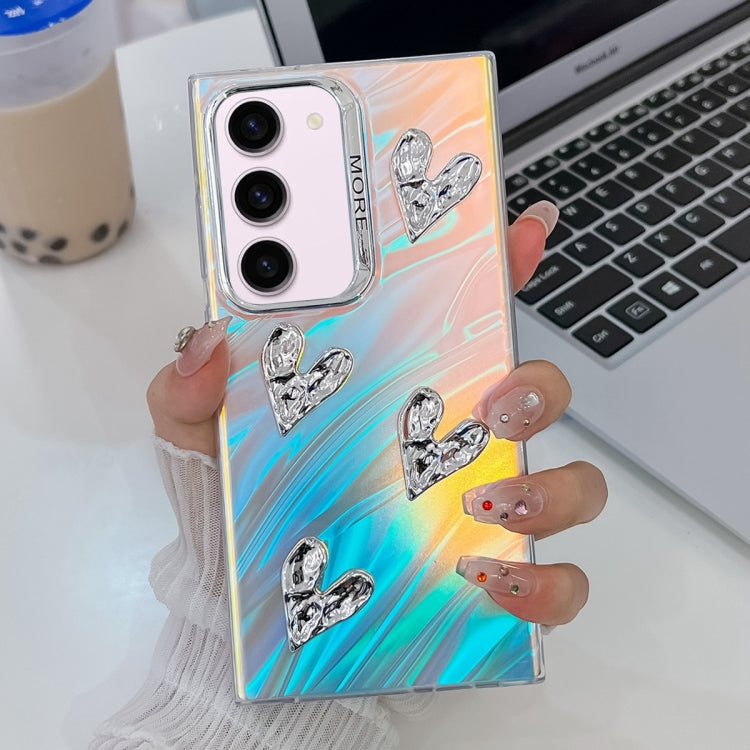 For Samsung Galaxy S23+ 5G Electroplating 4-Heart Laser Texture TPU Phone Case(Running Water) - HoMEdemic™ 