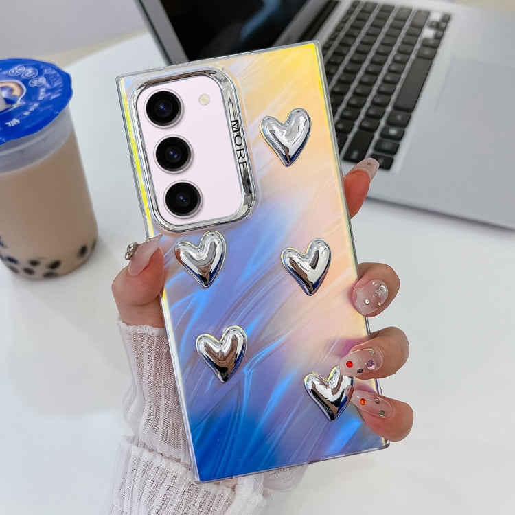 For Samsung Galaxy S23+ 5G Electroplating 5-Heart Laser Texture TPU Phone Case(Feather Yarn) - HoMEdemic™ 
