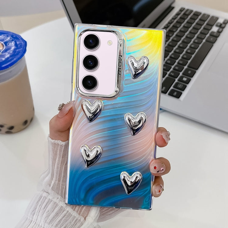For Samsung Galaxy S23+ 5G Electroplating 5-Heart Laser Texture TPU Phone Case(Running Water) - HoMEdemic™ 