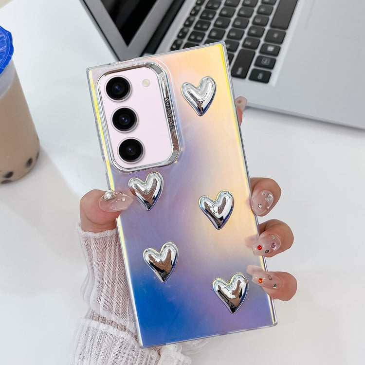 For Samsung Galaxy S23+ 5G Electroplating 5-Heart Laser Texture TPU Phone Case(Water Ripples) - HoMEdemic™ 