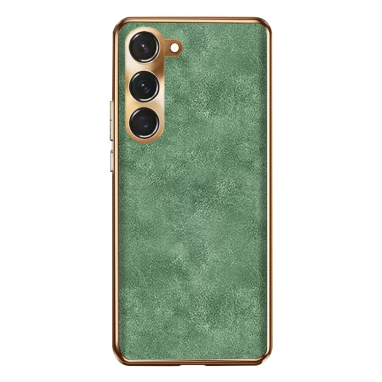 For Samsung Galaxy S23+ 5G Electroplating Lambskin Leather Phone Case(Green) - HoMEdemic™ 