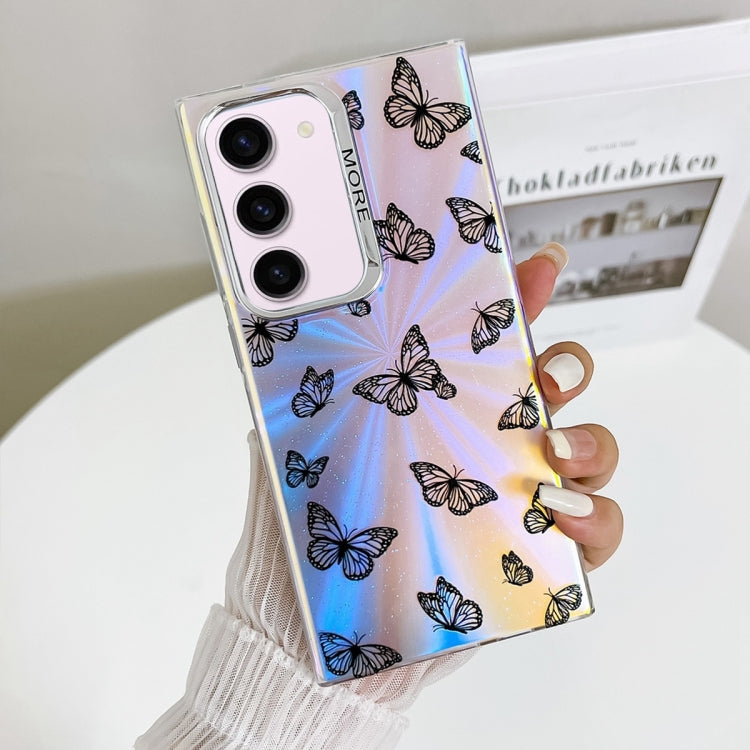 For Samsung Galaxy S23+ 5G Electroplating Laser Butterfly Phone Case(Black Butterflies AB5) - HoMEdemic™ 