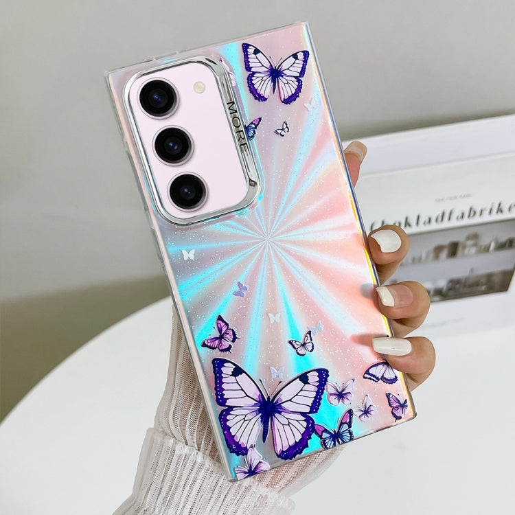 For Samsung Galaxy S23+ 5G Electroplating Laser Butterfly Phone Case(Purple Butterflies AB3) - HoMEdemic™ 