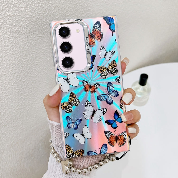 For Samsung Galaxy S23+ 5G Electroplating Laser Butterfly Phone Case with Wrist Strap(Color Butterflies AB1) - HoMEdemic™ 