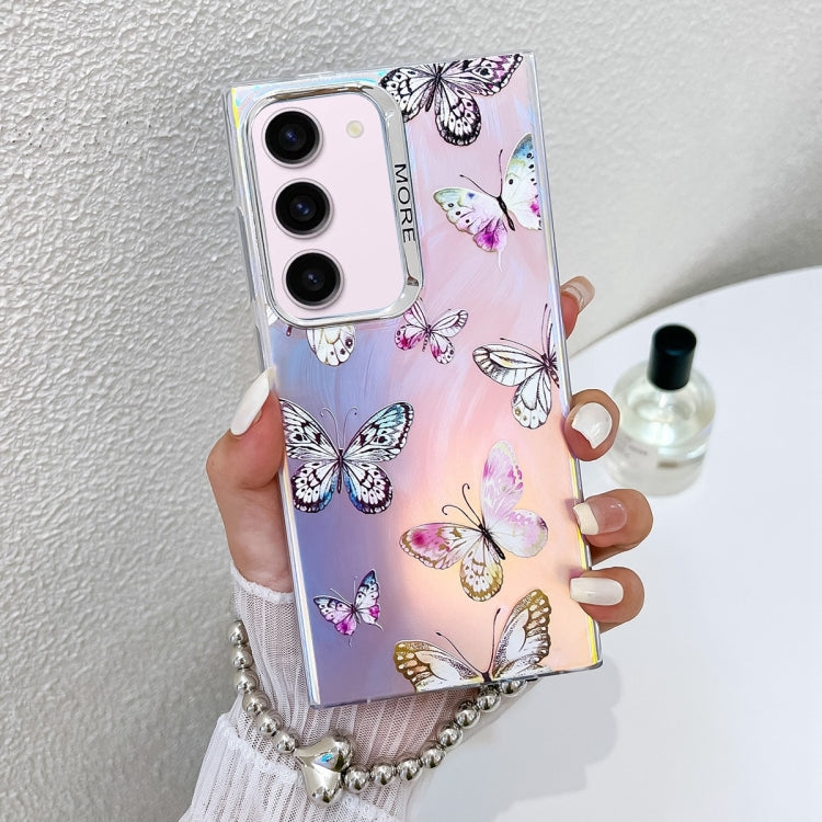 For Samsung Galaxy S23+ 5G Electroplating Laser Butterfly Phone Case with Wrist Strap(Pink Butterflies AB2) - HoMEdemic™ 