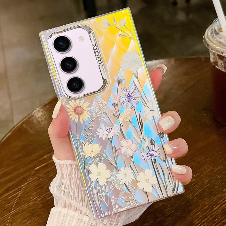 For Samsung Galaxy S23+ 5G Electroplating Laser Flower Texture TPU Phone Case(Chrysanthemum AH5) - HoMEdemic™ 