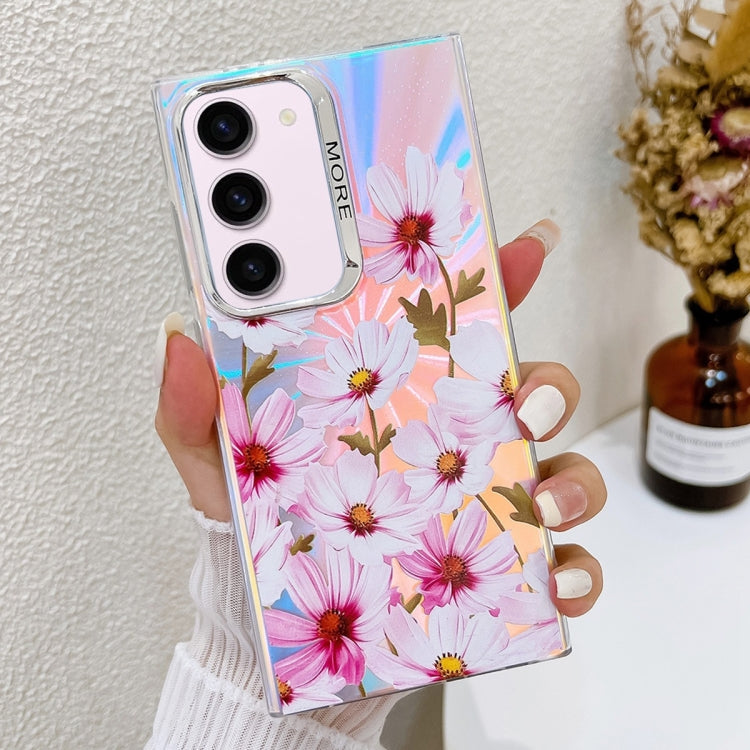 For Samsung Galaxy S23+ 5G Electroplating Laser Flower Texture TPU Phone Case(Cosmos Flower AH7) - HoMEdemic™ 