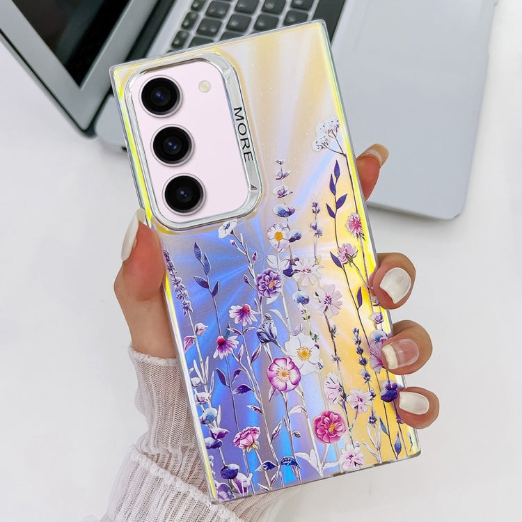 For Samsung Galaxy S23+ 5G Electroplating Laser Flower Texture TPU Phone Case(Flower AH1) - HoMEdemic™ 