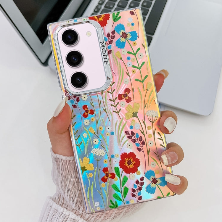 For Samsung Galaxy S23+ 5G Electroplating Laser Flower Texture TPU Phone Case(Flower AH6) - HoMEdemic™ 