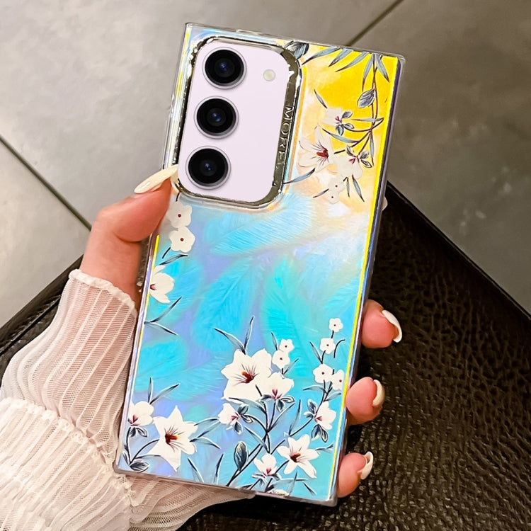 For Samsung Galaxy S23+ 5G Electroplating Laser Flower Texture TPU Phone Case(Morning Glory AH16) - HoMEdemic™ 