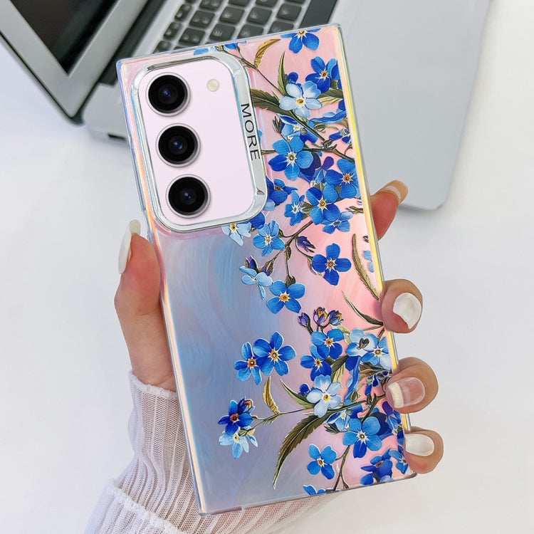 For Samsung Galaxy S23+ 5G Electroplating Laser Flower Texture TPU Phone Case(Myosotis AH2) - HoMEdemic™ 
