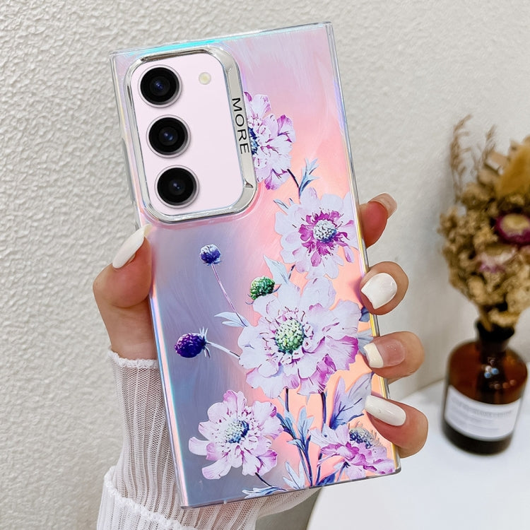 For Samsung Galaxy S23+ 5G Electroplating Laser Flower Texture TPU Phone Case(Zinnia AH9) - HoMEdemic™ 