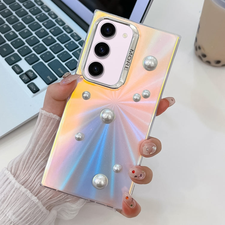 For Samsung Galaxy S23+ 5G Electroplating Pearl Laser Texture TPU Phone Case(CD Stripes) - HoMEdemic™ 