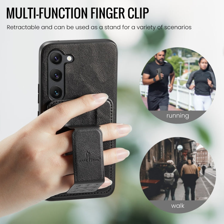 For Samsung Galaxy S23+ 5G Fierre Shann Oil Wax Cow Leather Card Holder Back Phone Case(Black) - HoMEdemic™ 