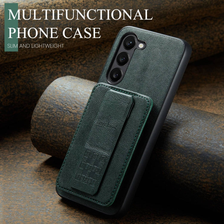 For Samsung Galaxy S23+ 5G Fierre Shann Oil Wax Cow Leather Card Holder Back Phone Case(Green) - HoMEdemic™ 