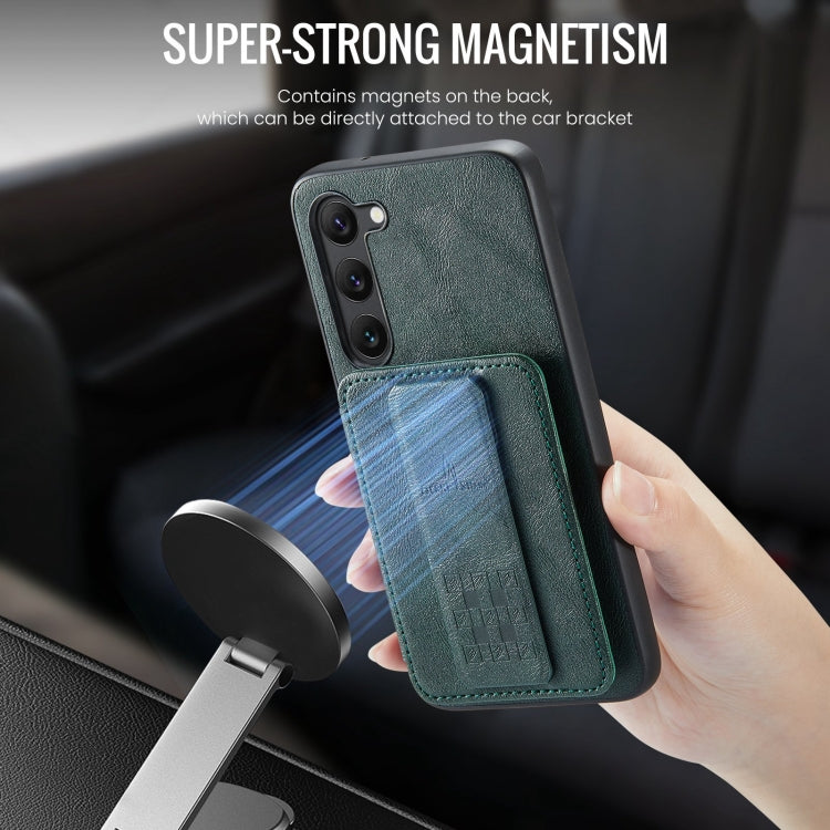 For Samsung Galaxy S23+ 5G Fierre Shann Oil Wax Cow Leather Card Holder Back Phone Case(Green) - HoMEdemic™ 