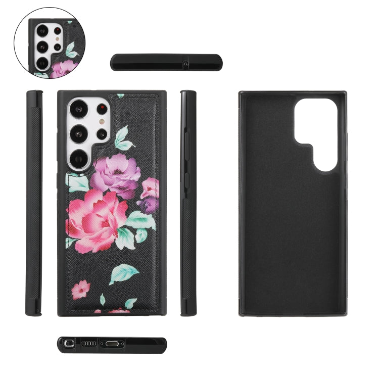 For Samsung Galaxy S23+ 5G Flower Multi-functional Crossbody Zipper Wallet Leather Phone Case(Black) - HoMEdemic™ 