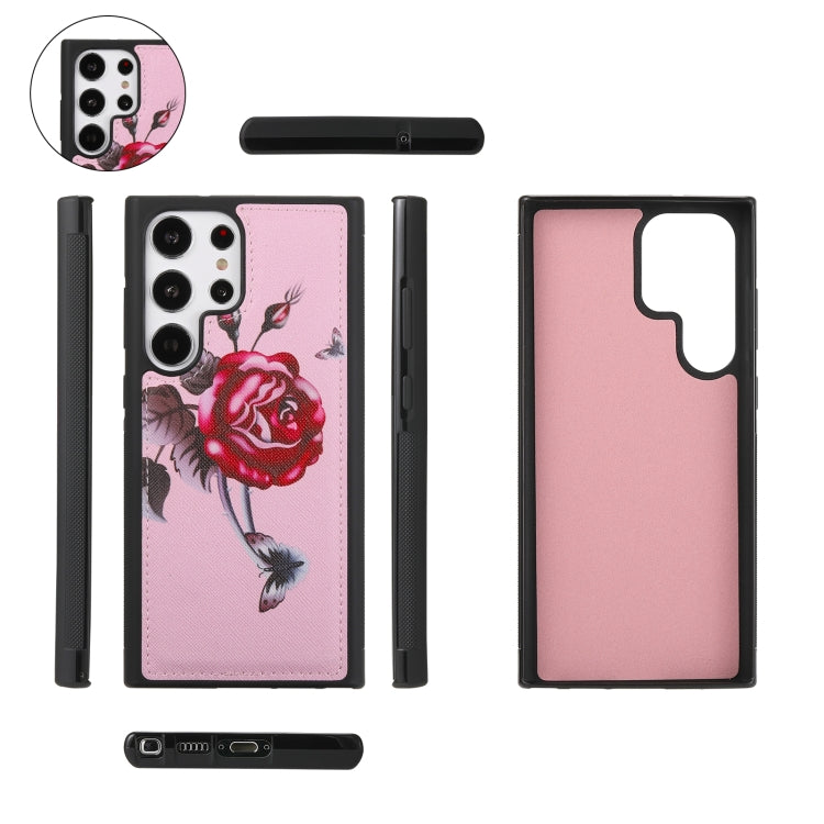 For Samsung Galaxy S23+ 5G Flower Multi-functional Crossbody Zipper Wallet Leather Phone Case(Pink) - HoMEdemic™ 