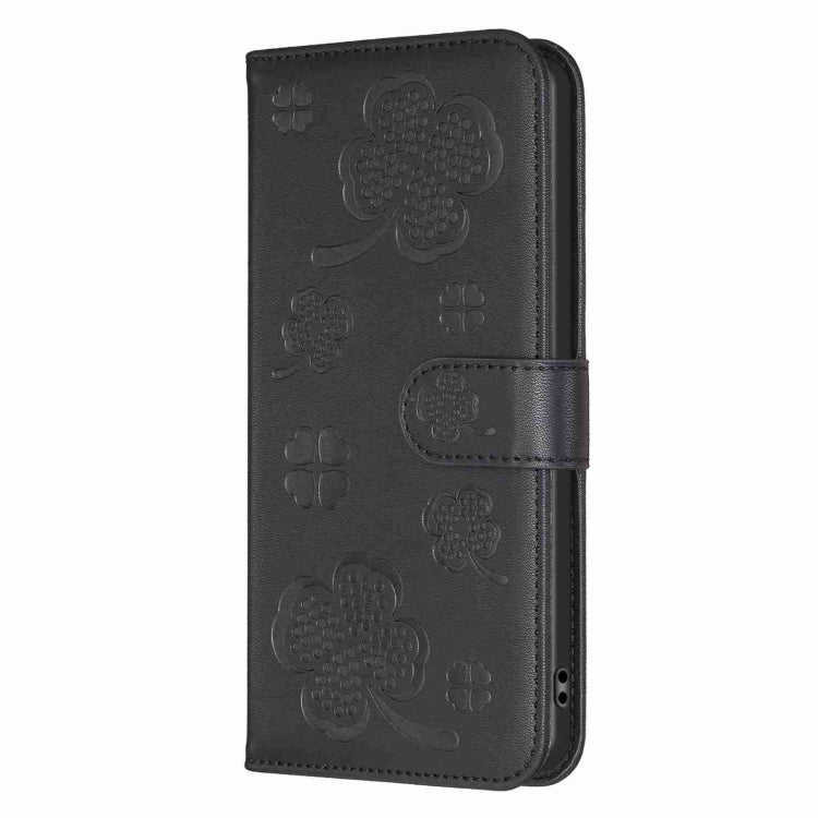 For Samsung Galaxy S23+ 5G Four-leaf Embossed Leather Phone Case(Black) - HoMEdemic™ 
