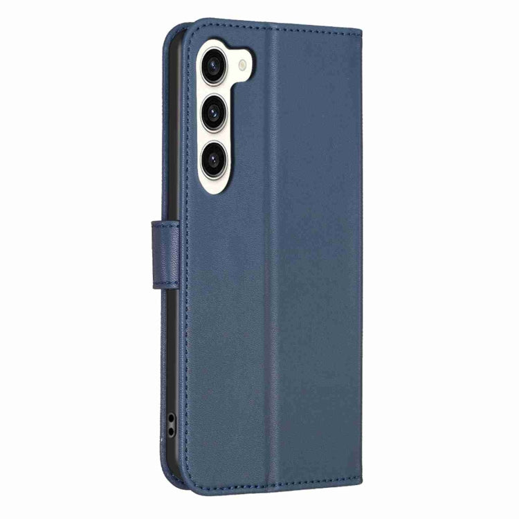 For Samsung Galaxy S23+ 5G Four-leaf Embossed Leather Phone Case(Blue) - HoMEdemic™ 