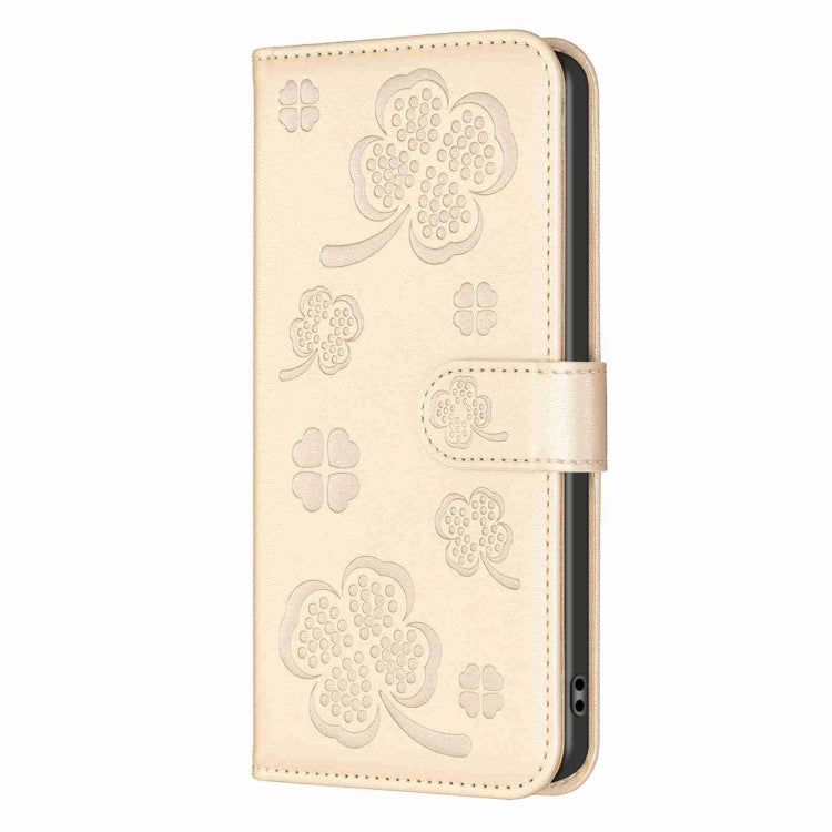 For Samsung Galaxy S23+ 5G Four-leaf Embossed Leather Phone Case(Gold) - HoMEdemic™ 