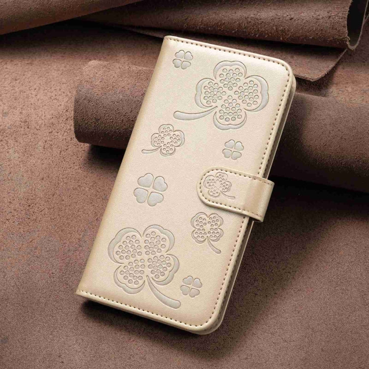 For Samsung Galaxy S23+ 5G Four-leaf Embossed Leather Phone Case(Gold) - HoMEdemic™ 