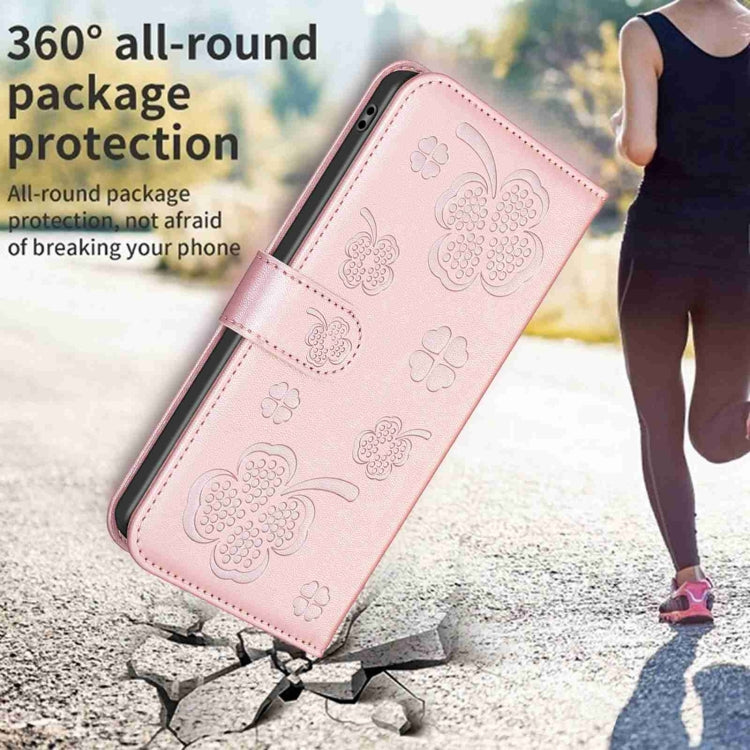 For Samsung Galaxy S23+ 5G Four-leaf Embossed Leather Phone Case(Pink) - HoMEdemic™ 