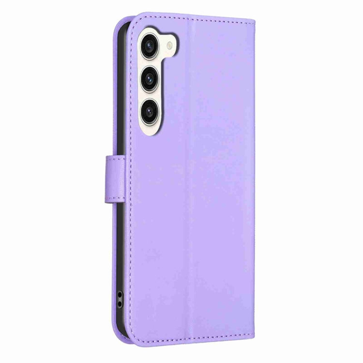 For Samsung Galaxy S23+ 5G Four-leaf Embossed Leather Phone Case(Purple) - HoMEdemic™ 