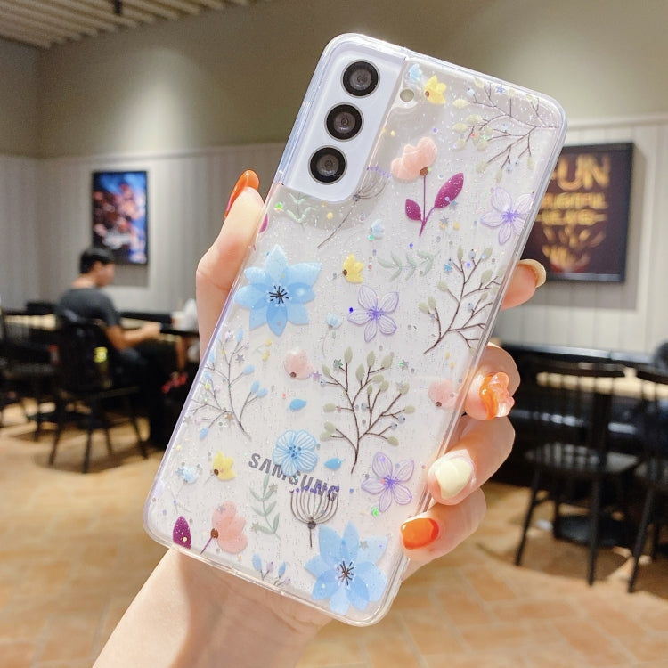 For Samsung Galaxy S23+ 5G Fresh Small Floral Epoxy TPU Phone Case(D05 Blue Floral) - HoMEdemic™ 