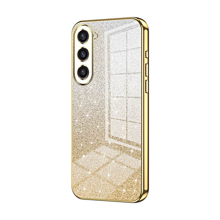 For Samsung Galaxy S23+ 5G Gradient Glitter Powder Electroplated Phone Case(Gold) - HoMEdemic™ 