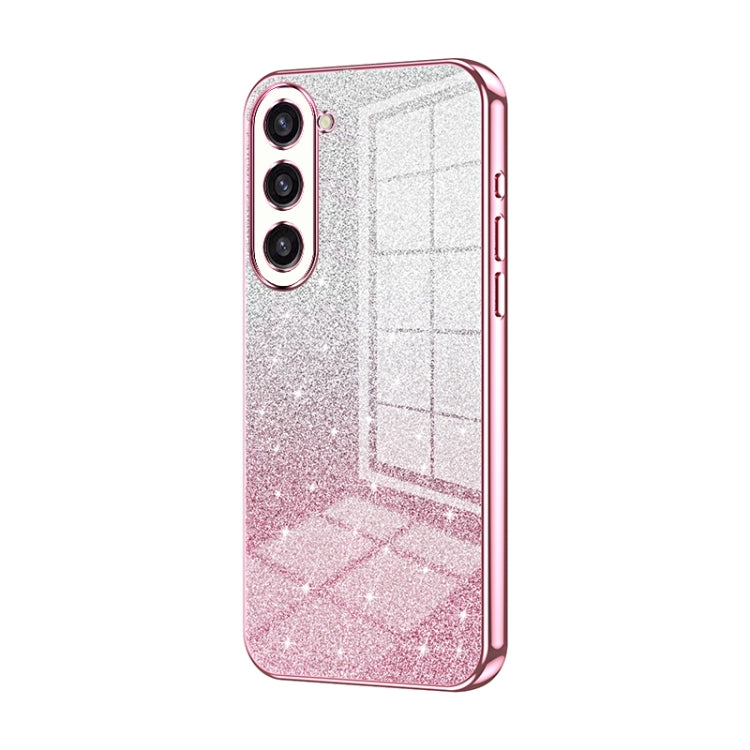 For Samsung Galaxy S23+ 5G Gradient Glitter Powder Electroplated Phone Case(Pink) - HoMEdemic™ 